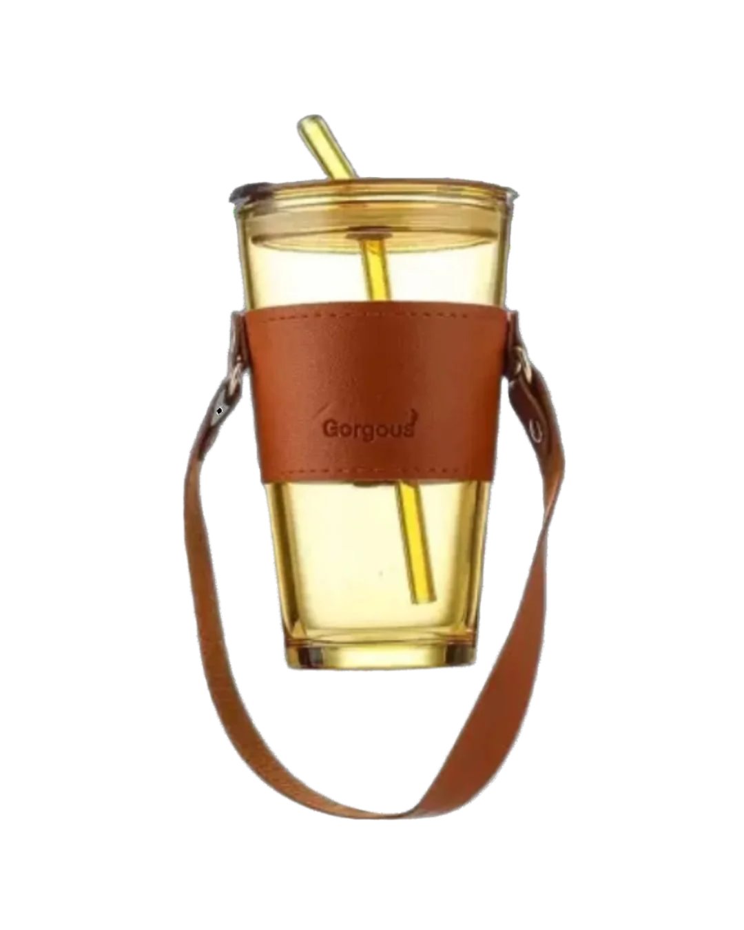 Glass Tumbler with Glass Straw and Lid